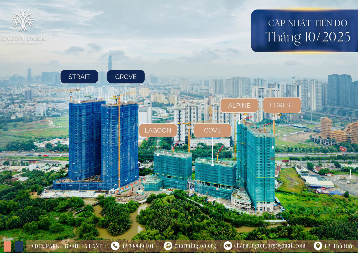 Cập nhật tiến độ xây dựng Căn hộ Eaton Park 31/10/2025: Quá thần tốc