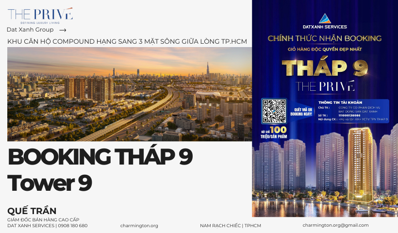 Nhận booking tháp 9 - Tòa tháp