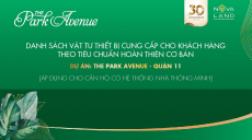 Những vật liệu bàn giao căn hộ The Park Avenue khách cần biết
