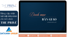 Danh mục bàn giao căn hộ The Privé 