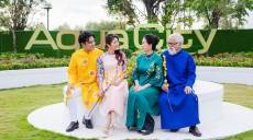 Gia đình NSND Kim Xuân trải nghiệm Tết sớm tại Aqua City